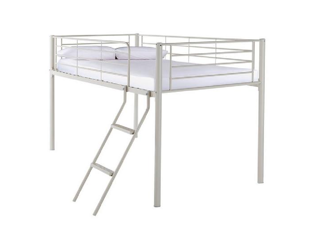 Domino Mid Sleeper Bed Metal White Furnish In Style