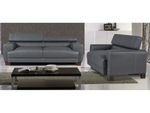 Devon 3 + 2 Seater Bonded Leather Sofa Set - Grey