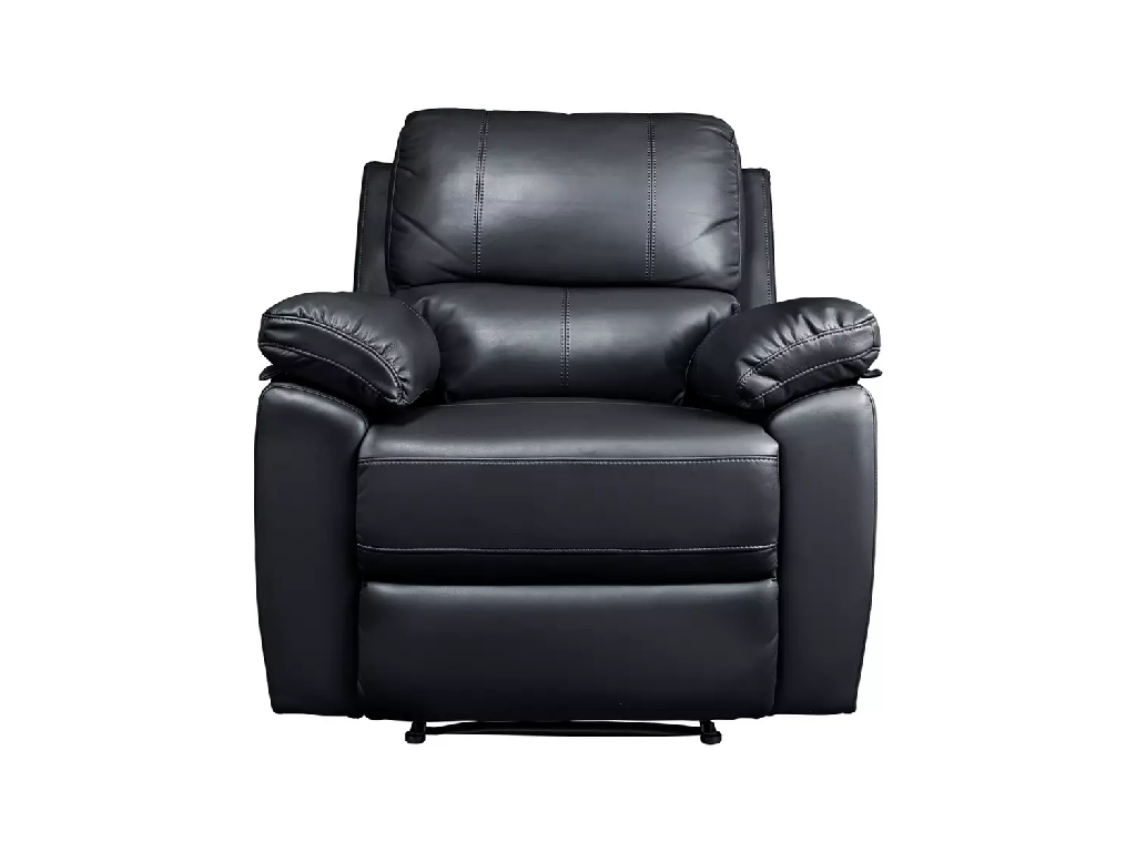 Toby Faux Leather Manual Recliner Chair - Black