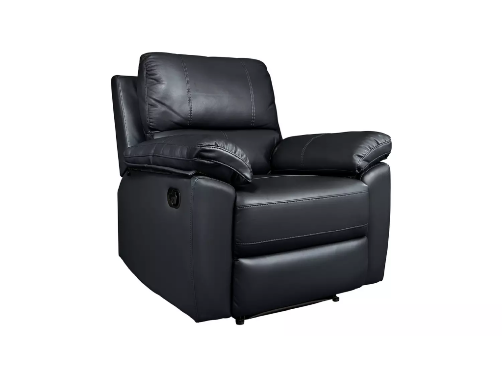 Toby Faux Leather Manual Recliner Chair - Black