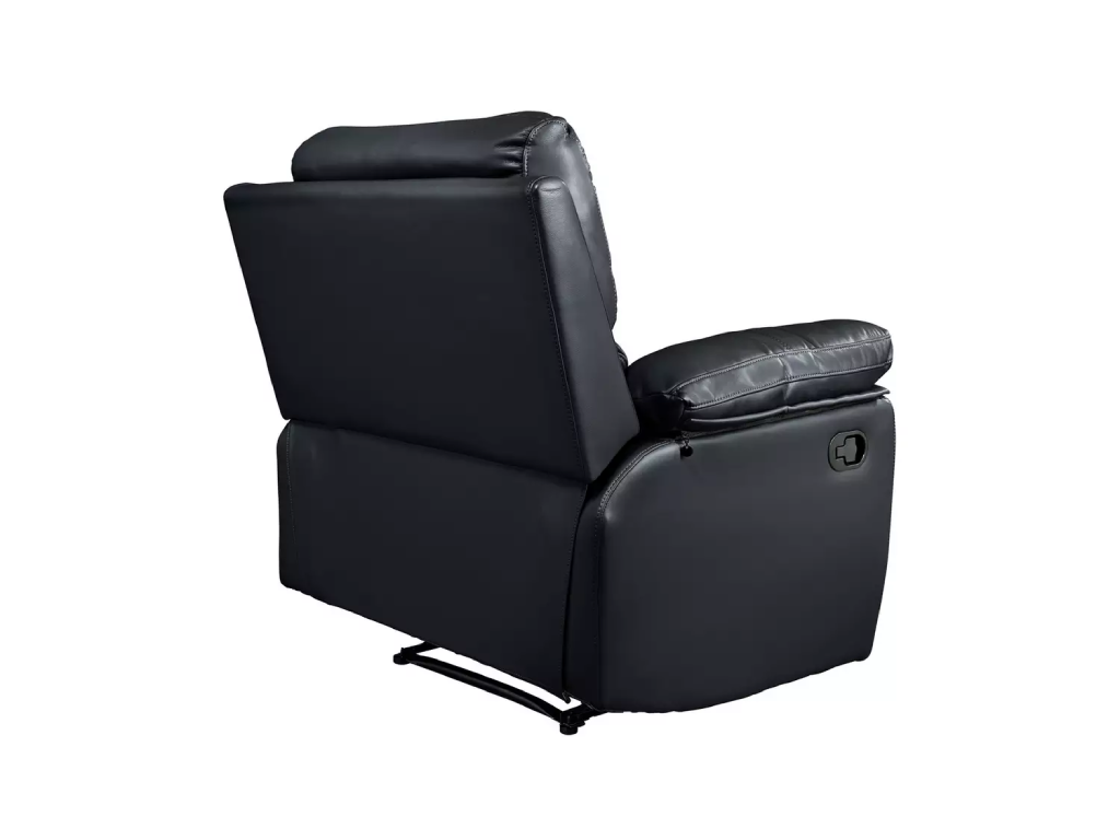 Toby Faux Leather Manual Recliner Chair - Black