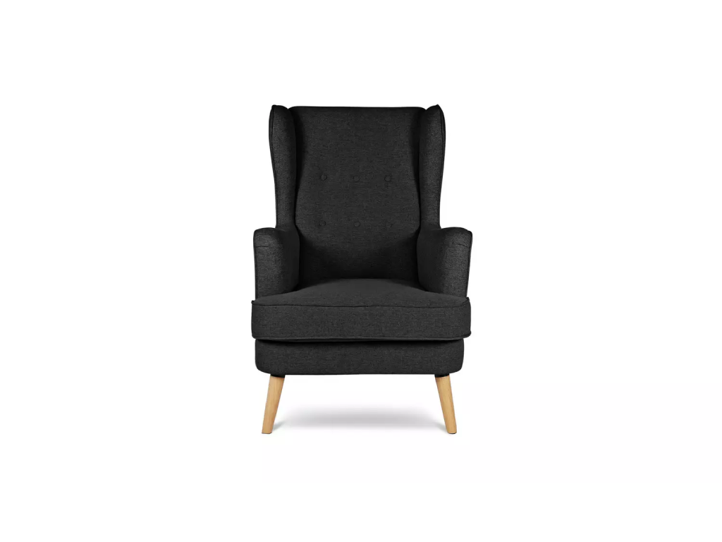 Habitat Callie Fabric Wingback Chair - Charcoal