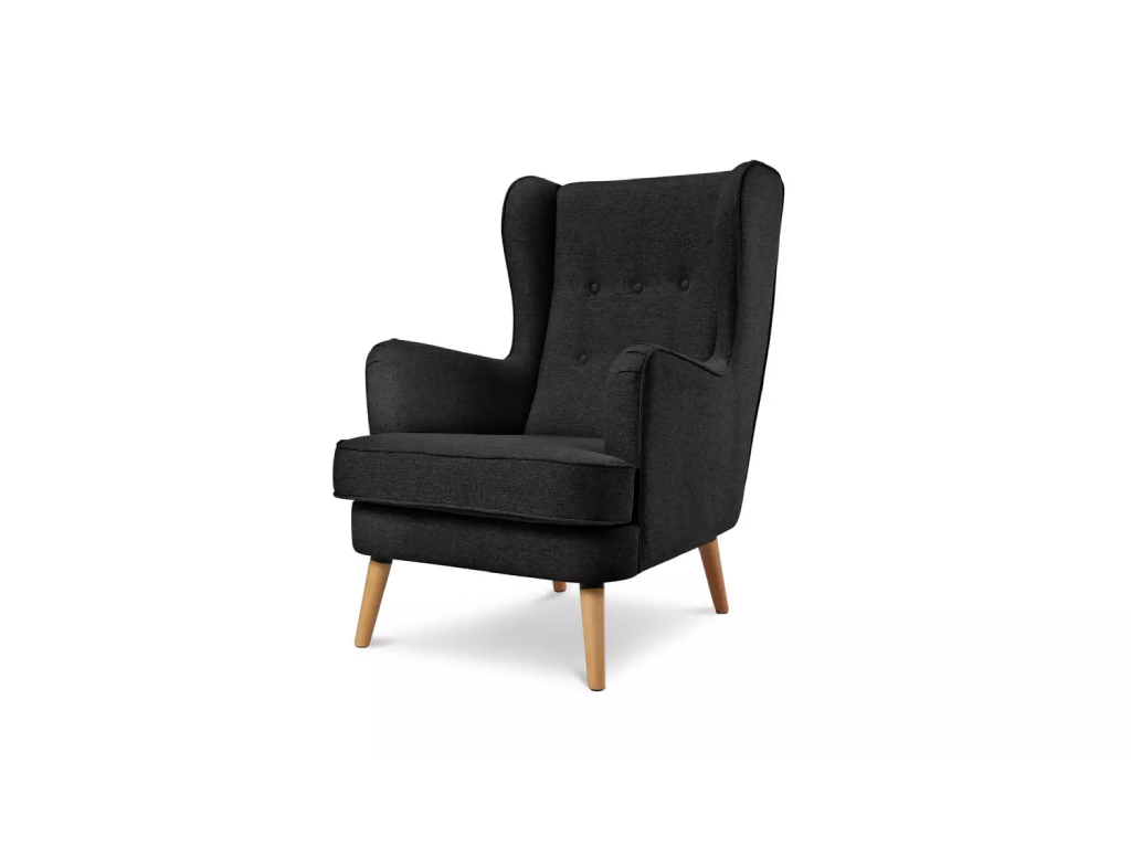 Habitat Callie Fabric Wingback Chair - Charcoal