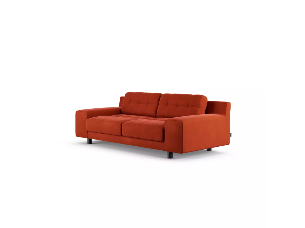 Habitat Hendricks Fabric 3 Seater Sofa - Orange - Black Leg