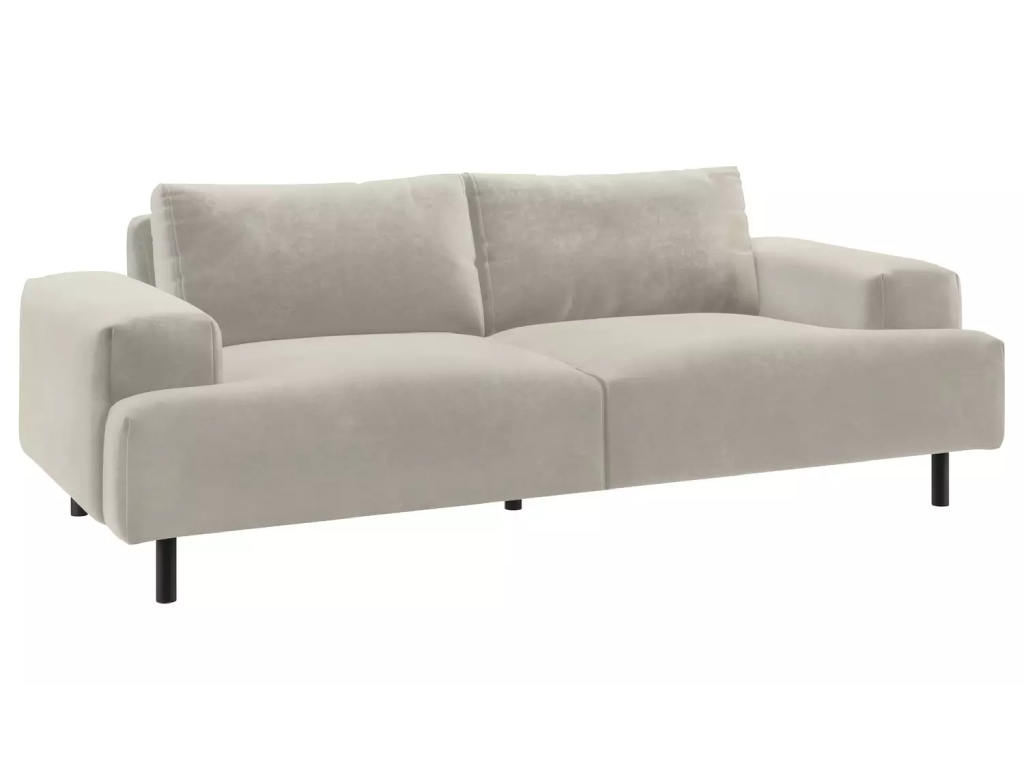 Habitat Julien Velvet 3 Seater Sofa - Natural