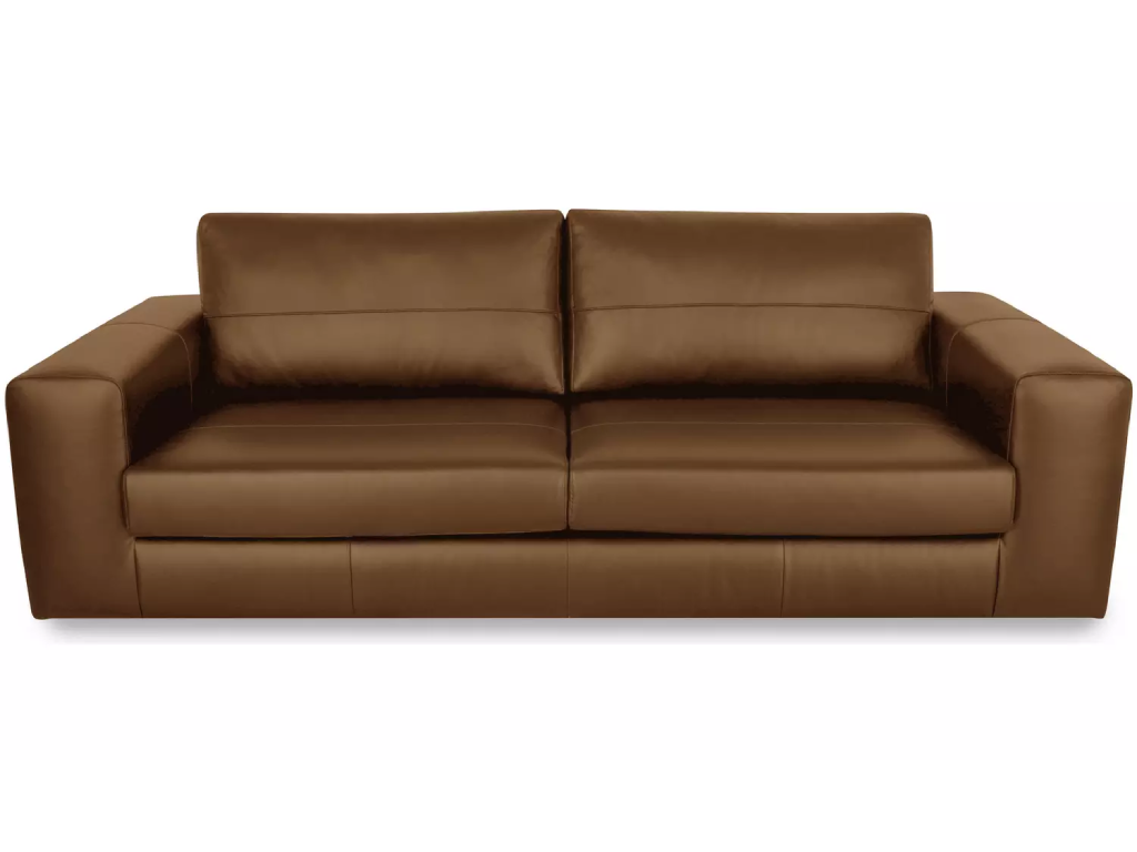Habitat Daly Leather Wide Arm 4 Seater Sofa - Tan
