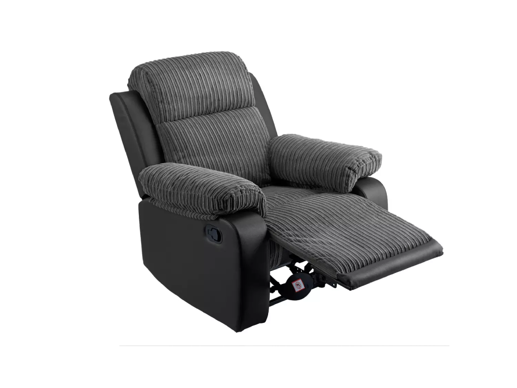 Bradley Fabric Manual Recliner Chair - Charcoal