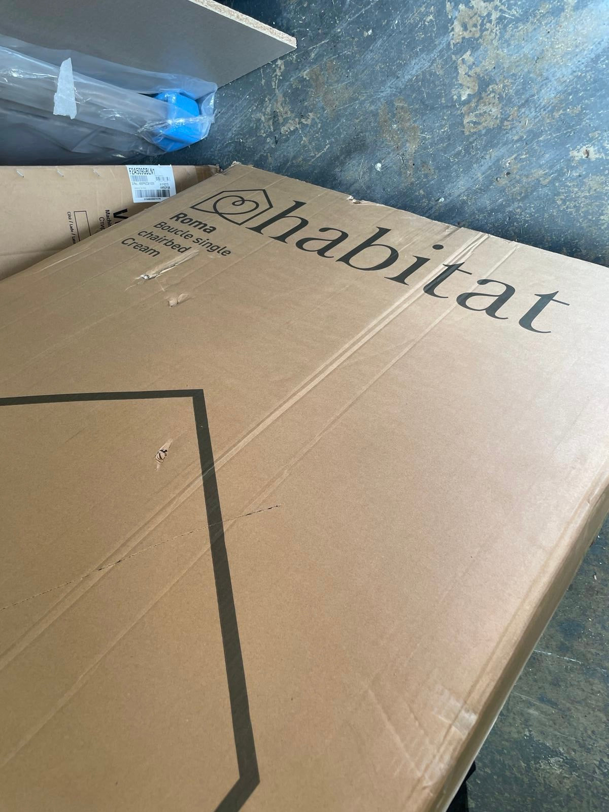 Habitat Roma Single boucle Chairbed - Cream