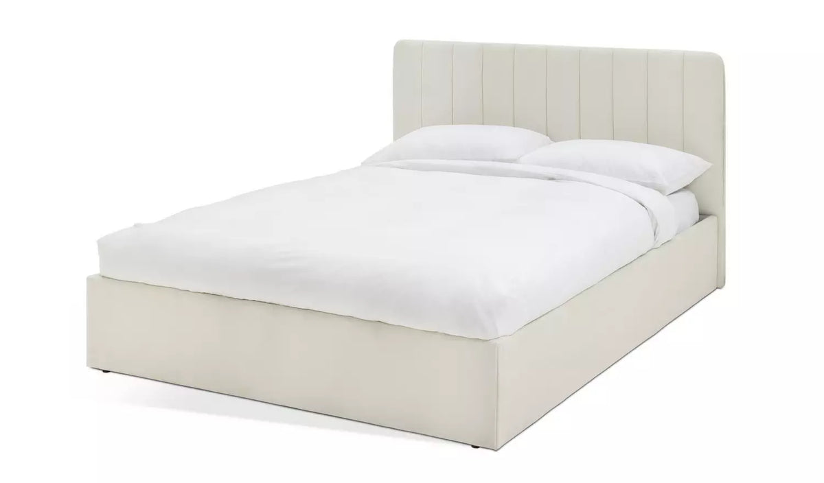 Pandora Double End Lift Ottoman Bed - Cream