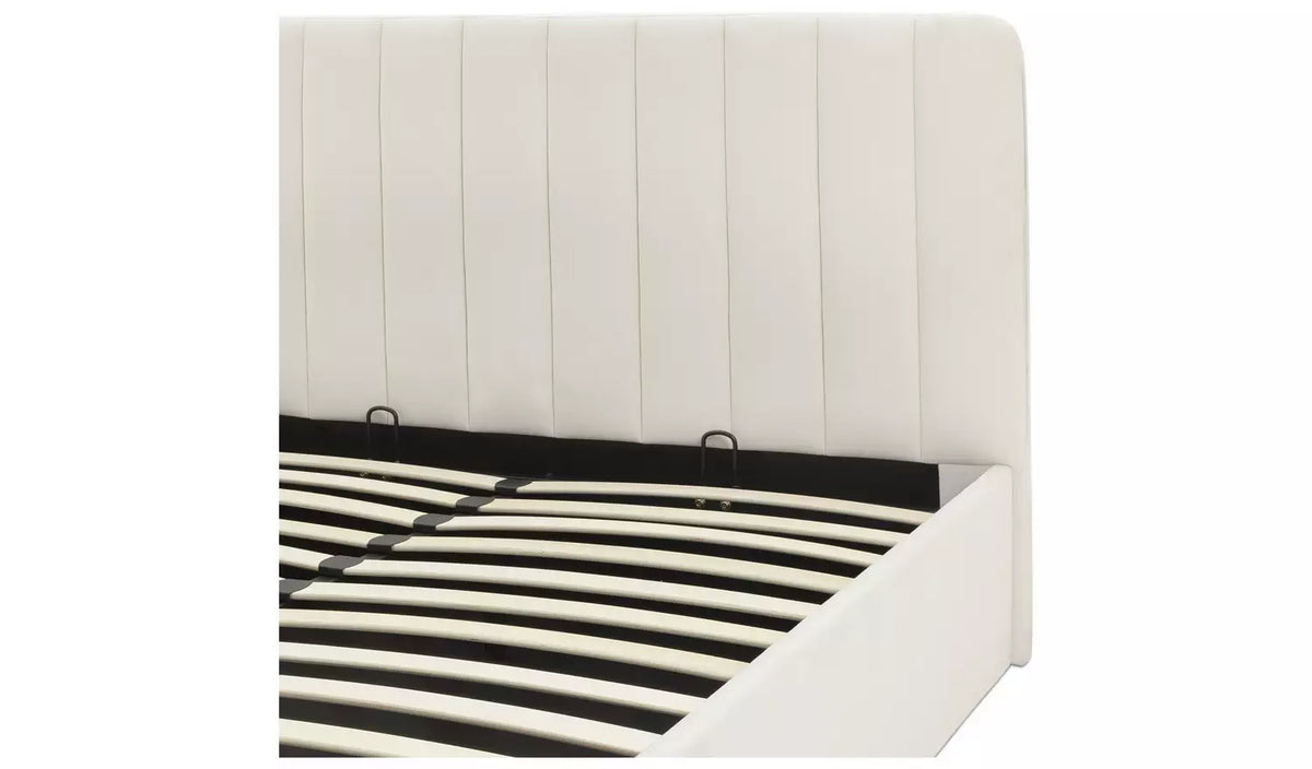Pandora Double End Lift Ottoman Bed - Cream