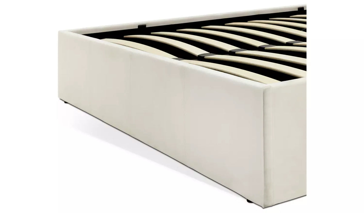 Pandora Double End Lift Ottoman Bed - Cream