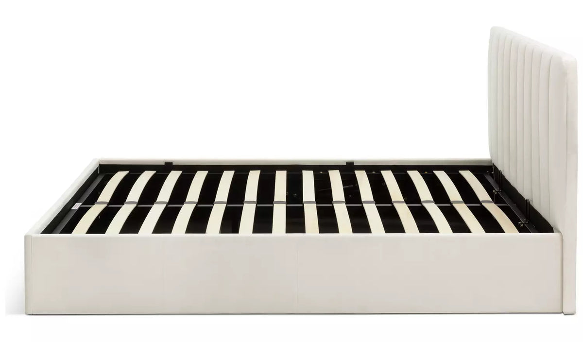 Pandora Double End Lift Ottoman Bed - Cream