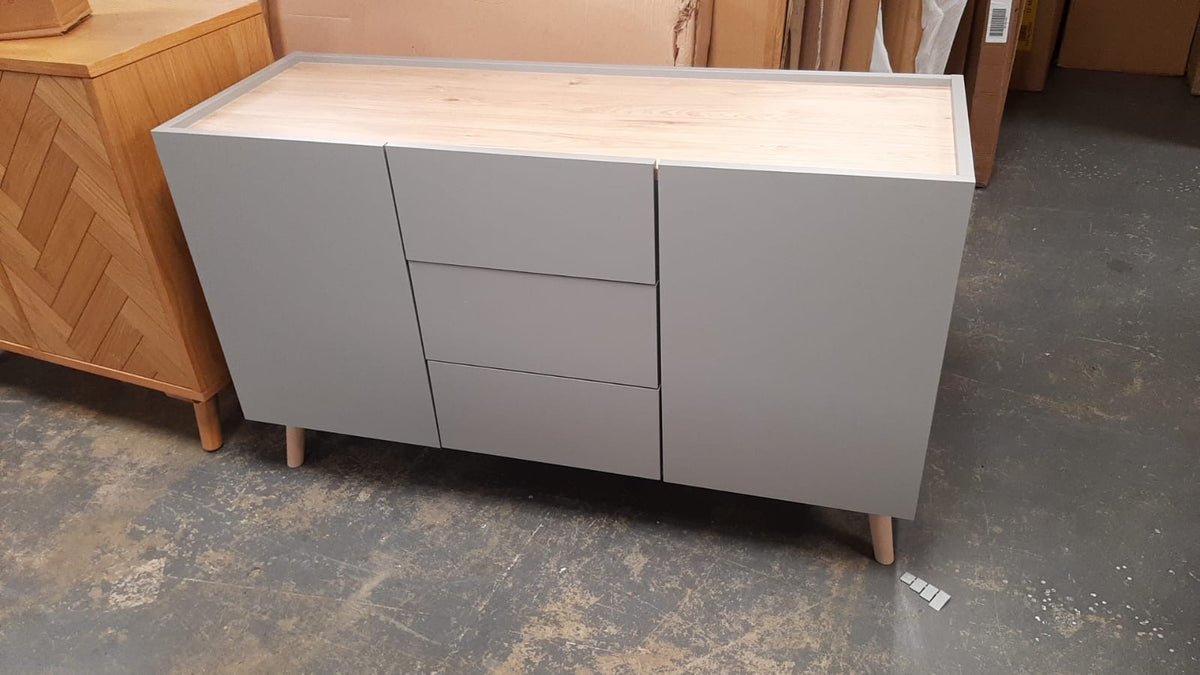 Habitat Skandi 2 Door 3 Drawer Sideboard - Grey Two Tone