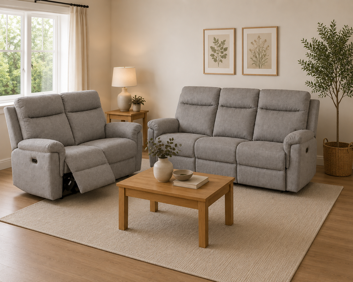 Bowie 3 + 2 Seater Electric Recliner - Fabric Grey