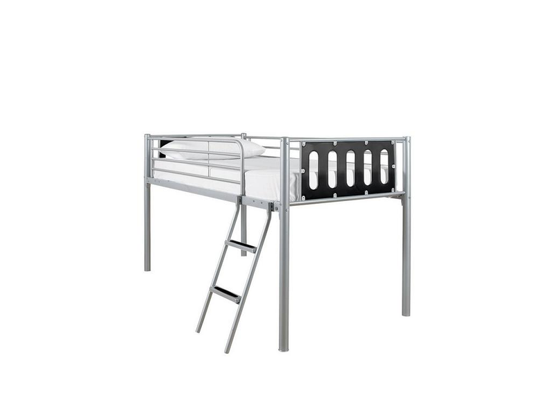 Cyber Mid-Sleeper Bed Frame - Silver / Black