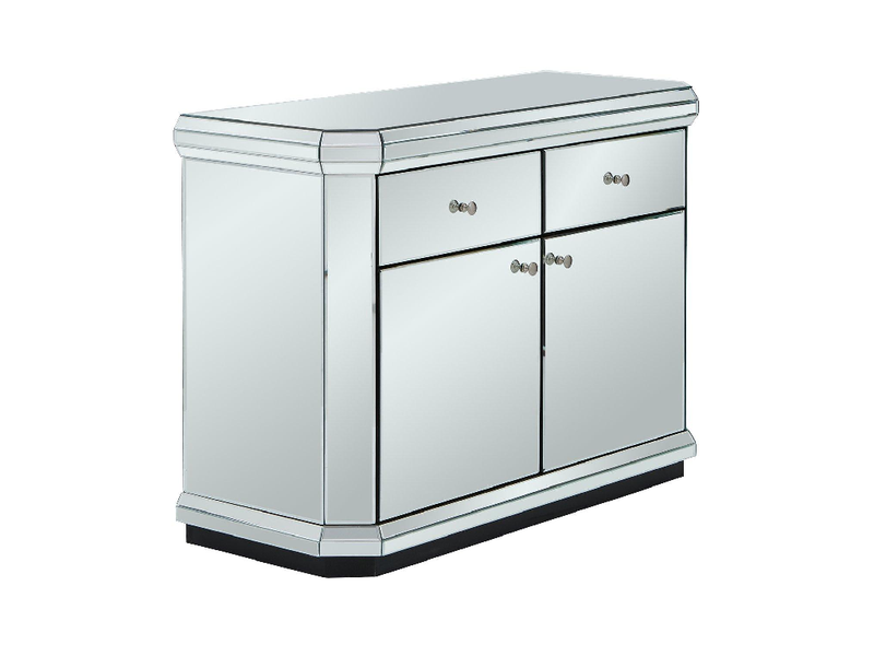 Plinth Mirrored Ready Assembled Compact Sideboard