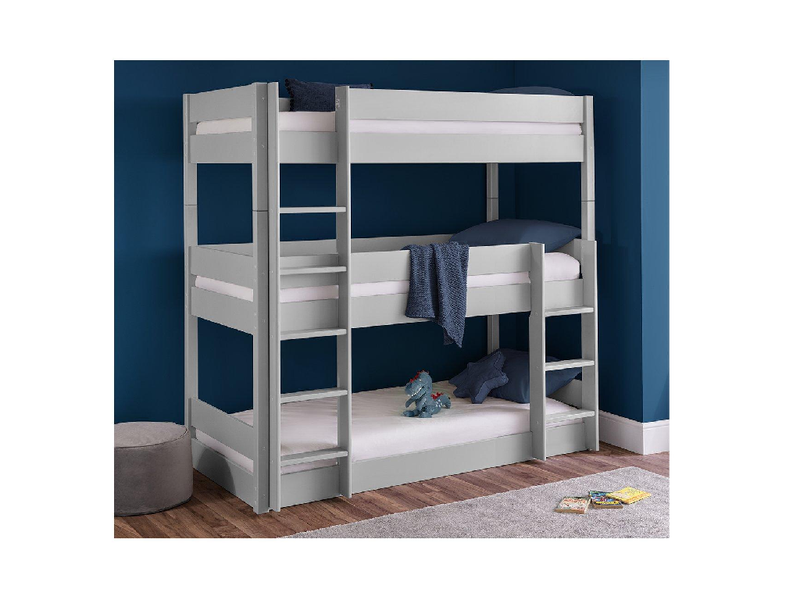 Julian Bowen Trio Triple Stacker Bunk Bed - Grey - Frame Only