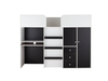 Miami Fresh Mid Sleeper with 3 Drawers 2 Cupboards & Pull Out Desk Black