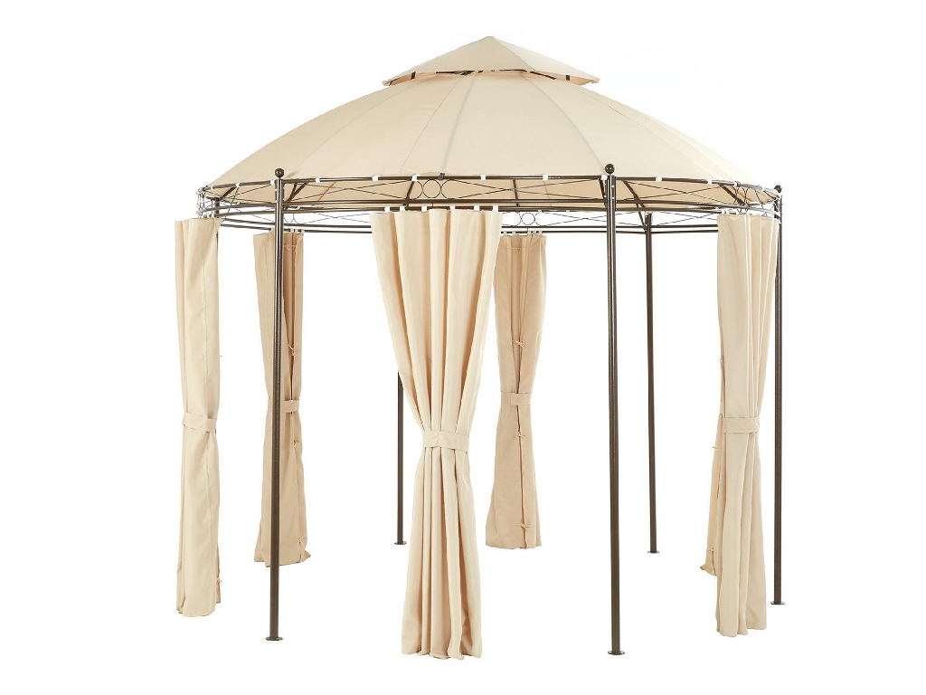 3m Round Steel Showerproof Gazebo With Sides - Sturdy Steel Frame