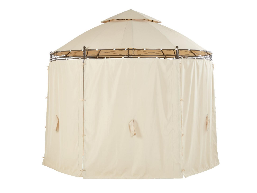 3m Round Steel Showerproof Gazebo With Sides - Sturdy Steel Frame