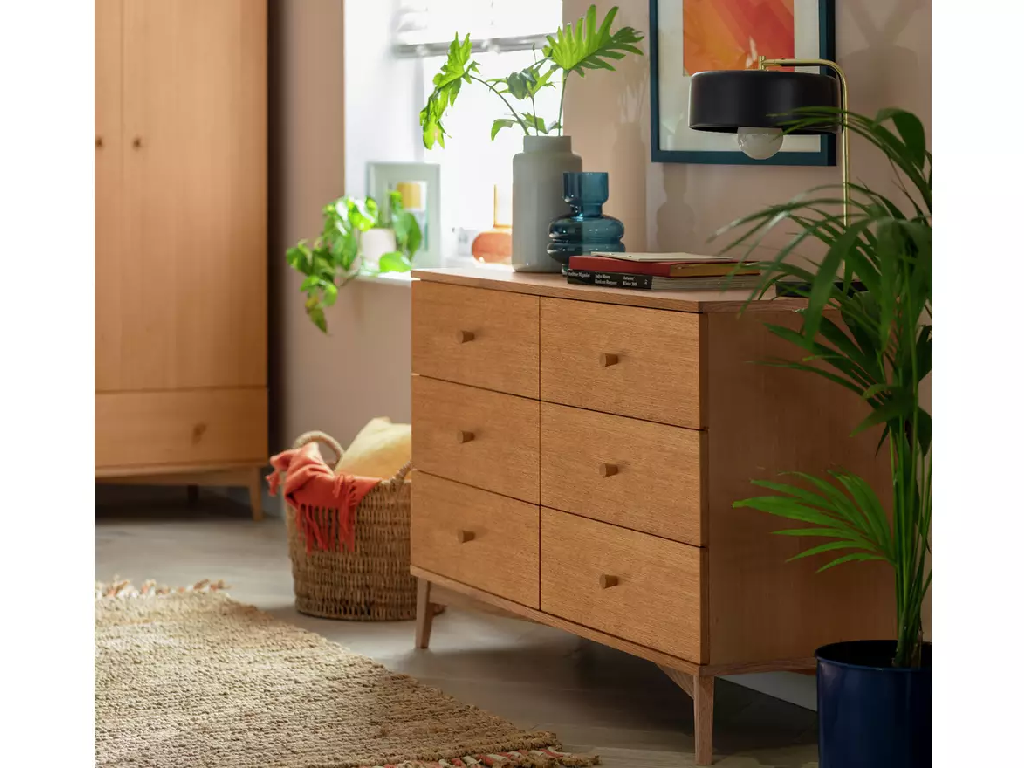 Habitat Kirk 3+3 Drawer Chest - Walnut