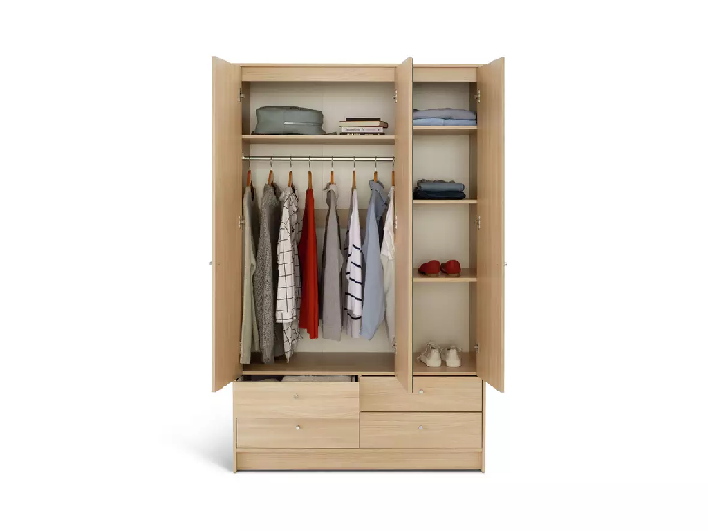 Malibu 3 Dr 4 Drawer Mirror Wardrobe