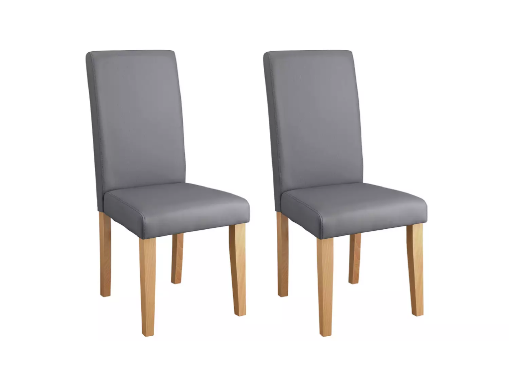 Pair of Midback Dining Chairs - Grey