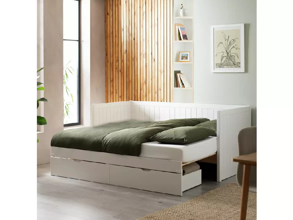 Habitat Axel Trundle Day Bed with 1 Drawer - White