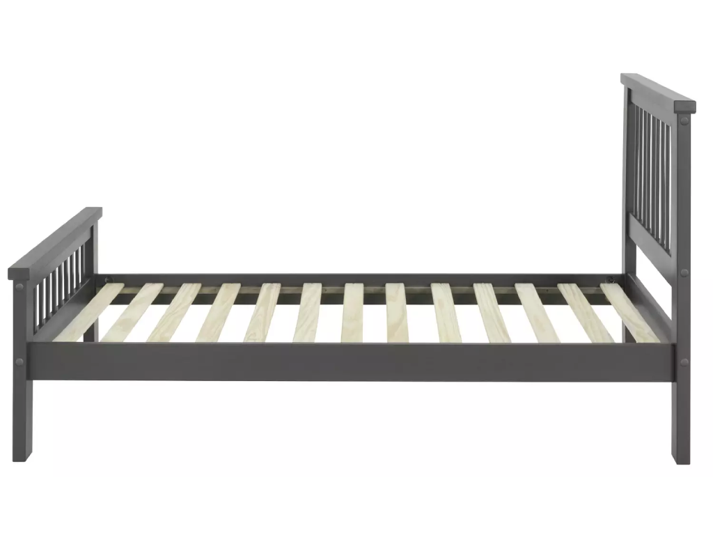 Aubrey Single Wooden Bed Frame - Charcoal
