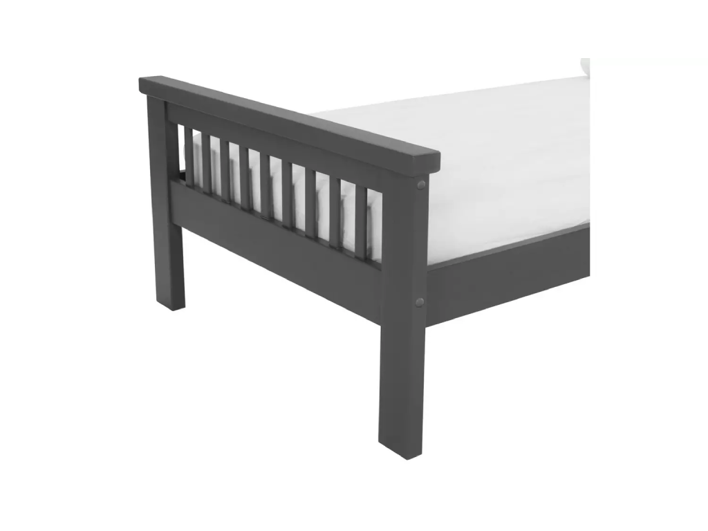 Aubrey Single Wooden Bed Frame - Charcoal