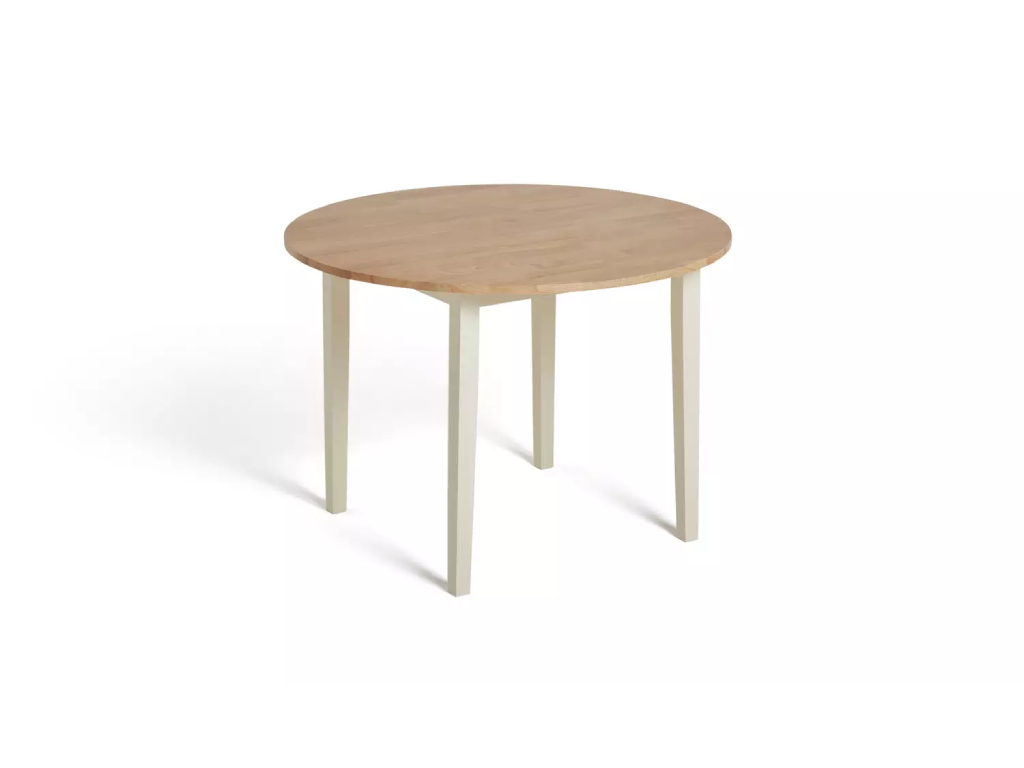 Chicago Round White Dining Table & 4 Cream Chairs