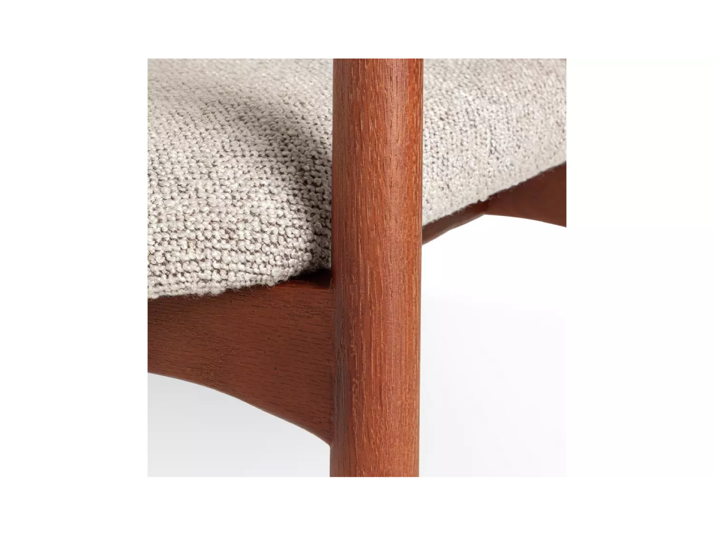 Habitat Lex Pair of Fabric Dining Chairs- Walnut