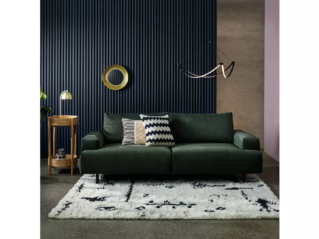 Habitat Julien Fabric 3 Seater Sofa - Dark Green