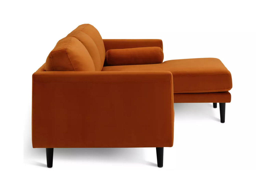 Habitat Jacob Velvet Right Hand Corner Sofa - Orange
