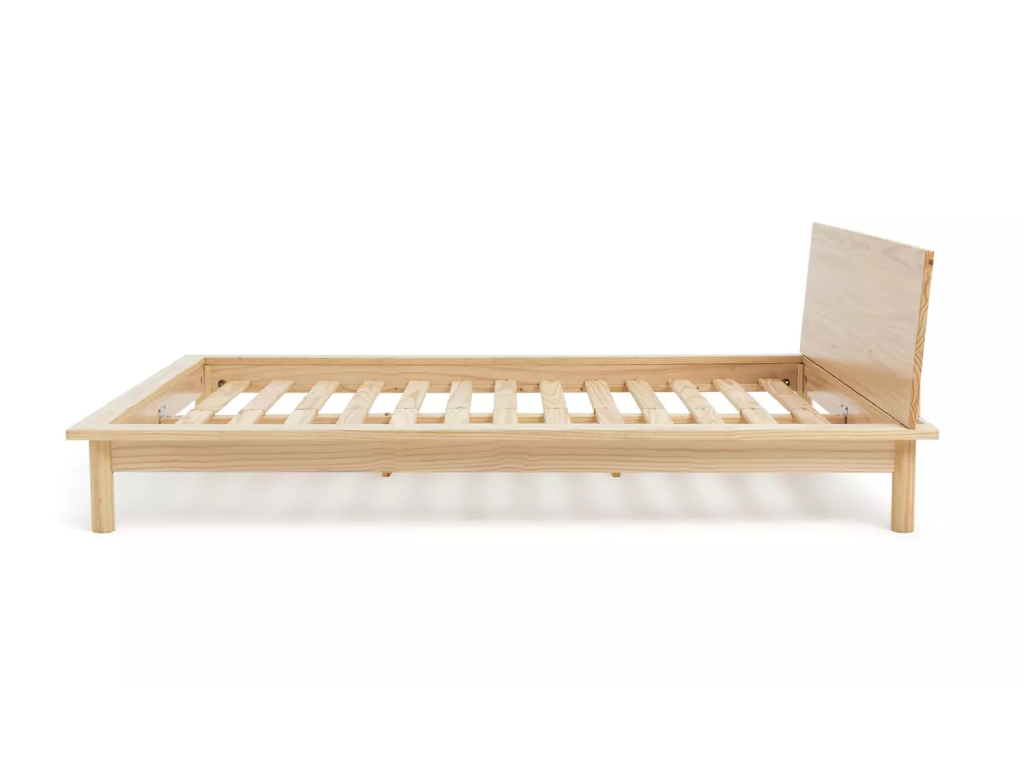Habitat Akio Small Double Wooden Platform Bed Frame- Natural