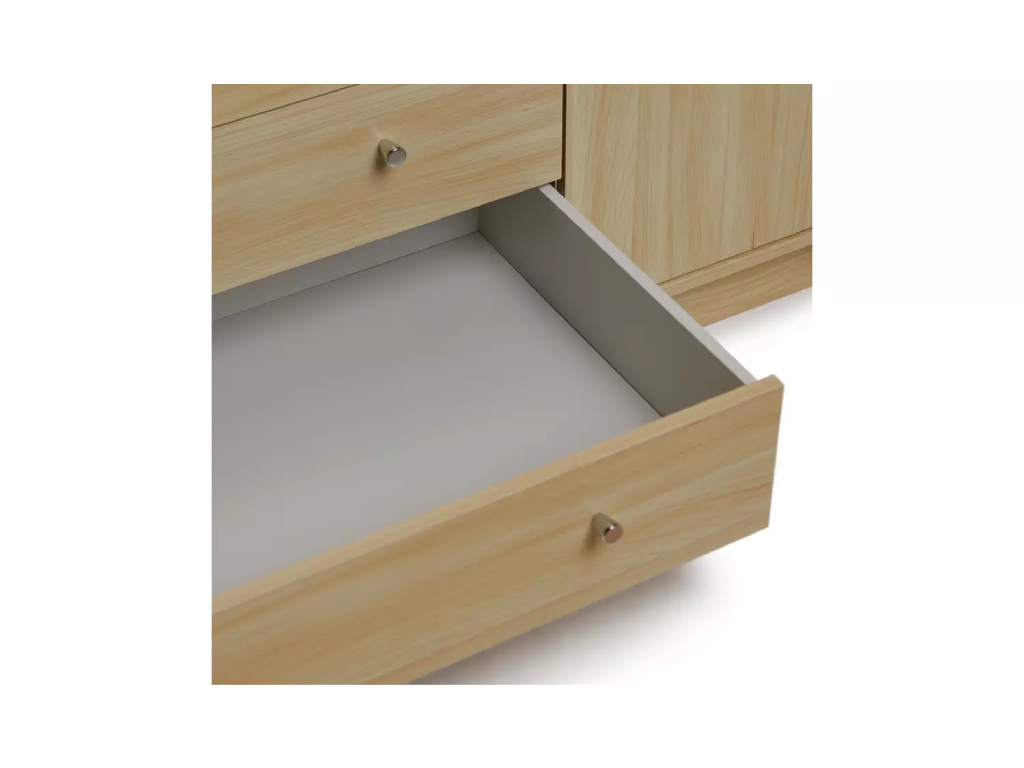 Malibu 4 Dr 3 Drawer Mirror Wardrobe-Beech Effect