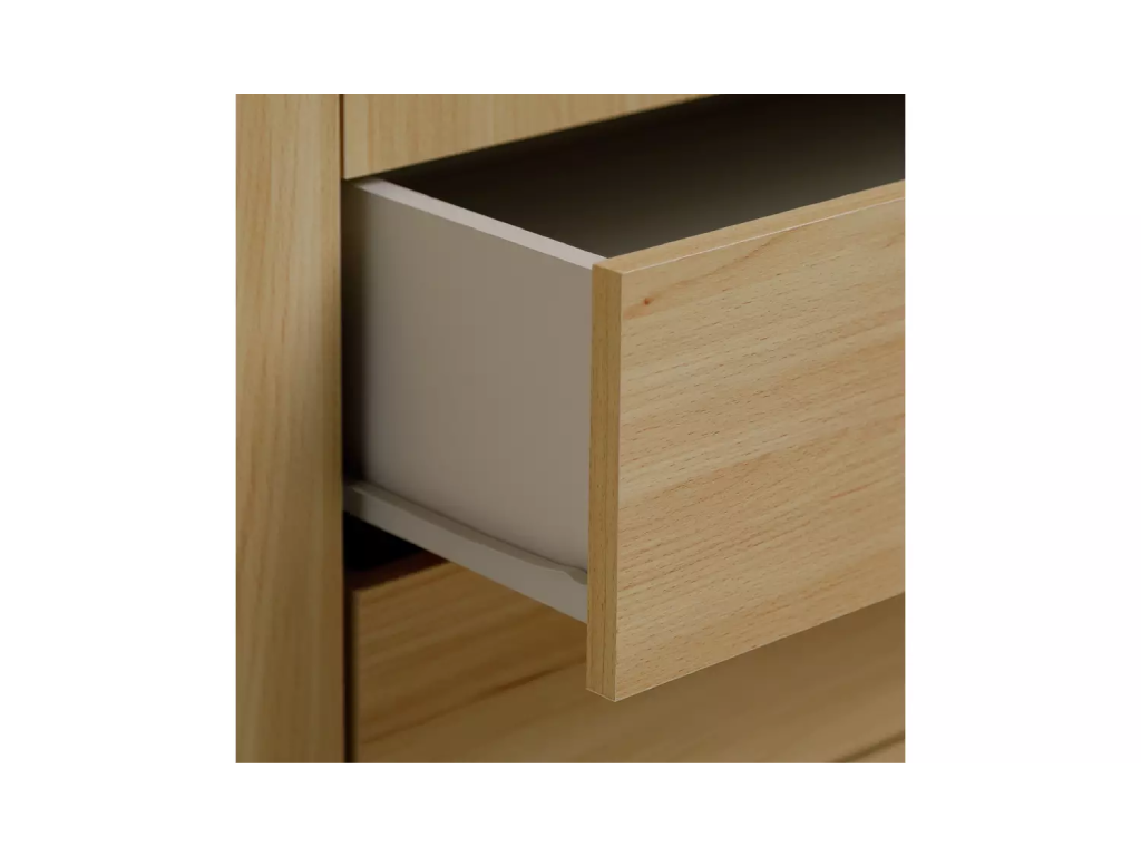 Malibu 4 Dr 3 Drawer Mirror Wardrobe-Beech Effect