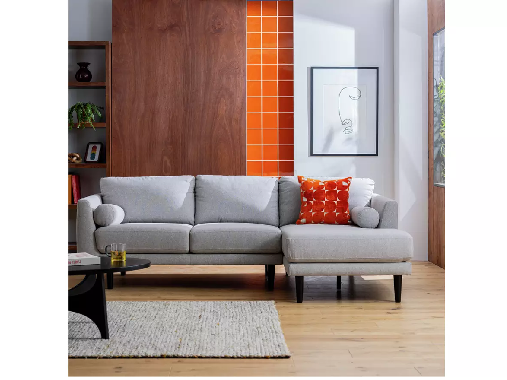 Habitat Jacob Fabric Right Hand Corner Sofa - Stone