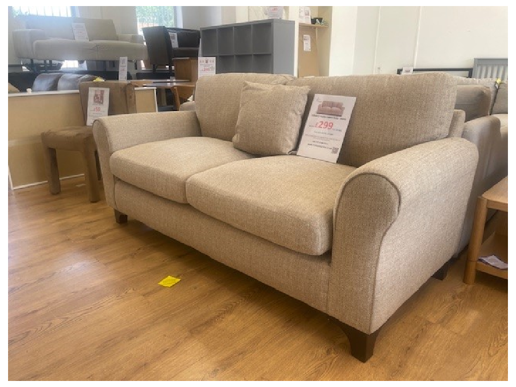 Lisbon Fabric 3 Seater Sofa - Stone