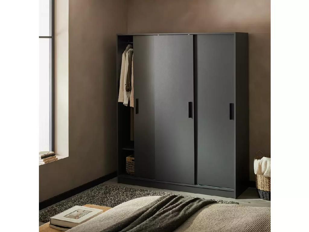Nova 3 Door Sliding Wardrobe - White / Anthraciite (B-GRADE)