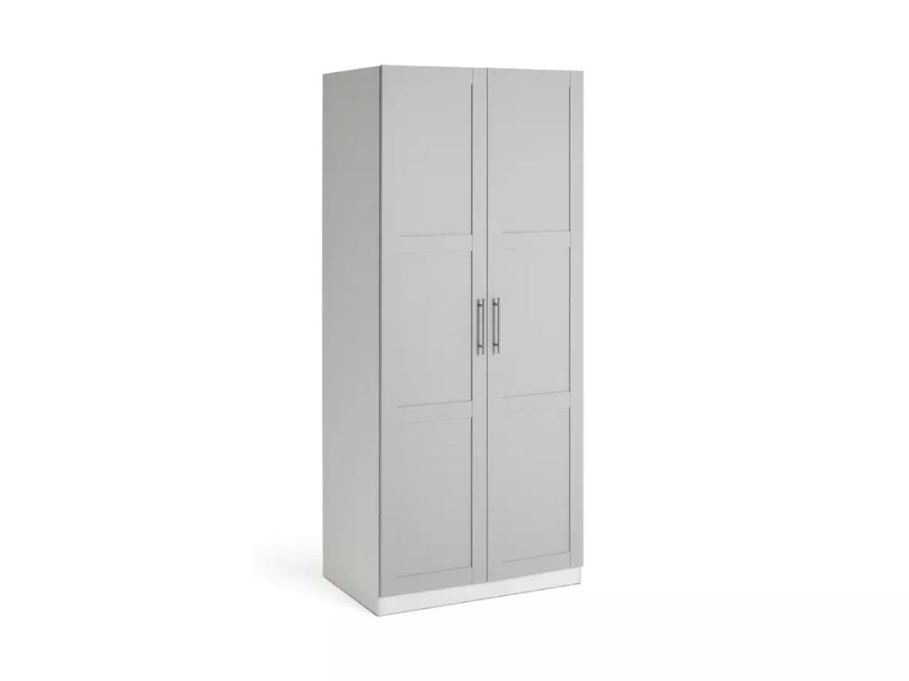 Habitat Munich Panelled 2 Door Wardrobe - Grey