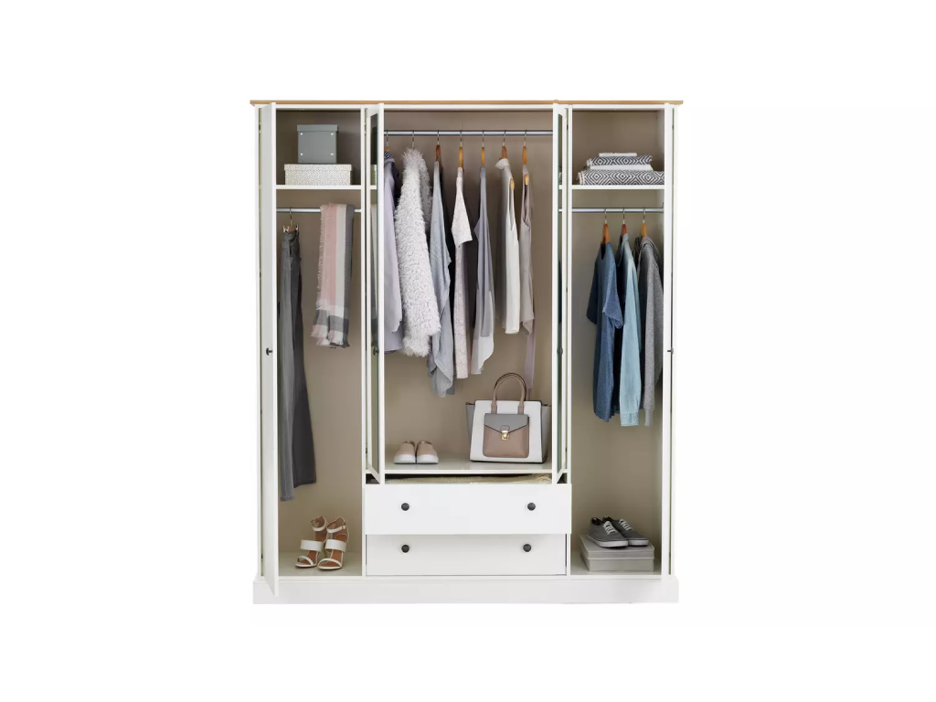 Kensington 4 Door 2 Drawer Wardrobe - Soft Grey