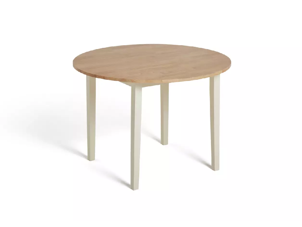 Home Chicago Round White Dining Table & 4 White Chairs
