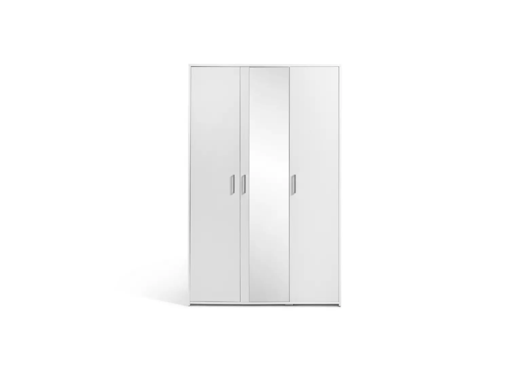 Oslo 3 Door Mirror Wardrobe - White