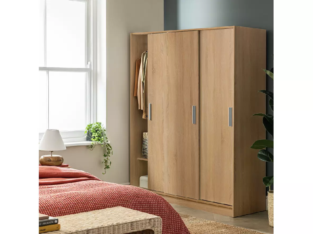 Nova 3 Door Sliding Wardrobe - Oak