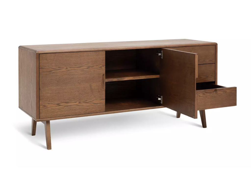 Habitat x Scion Esala 2 Door 3 Drawer Sideboard-Walnut Stain