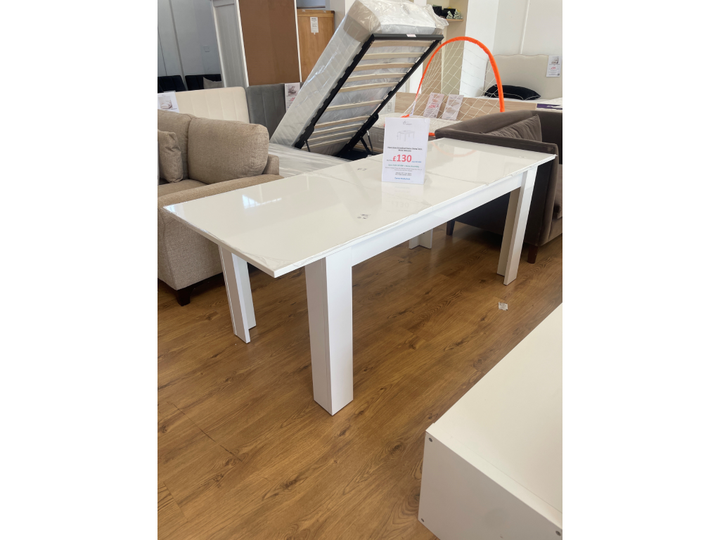 Home Miami Gloss Extending 8 Seater Dining Table-White (Table Only)