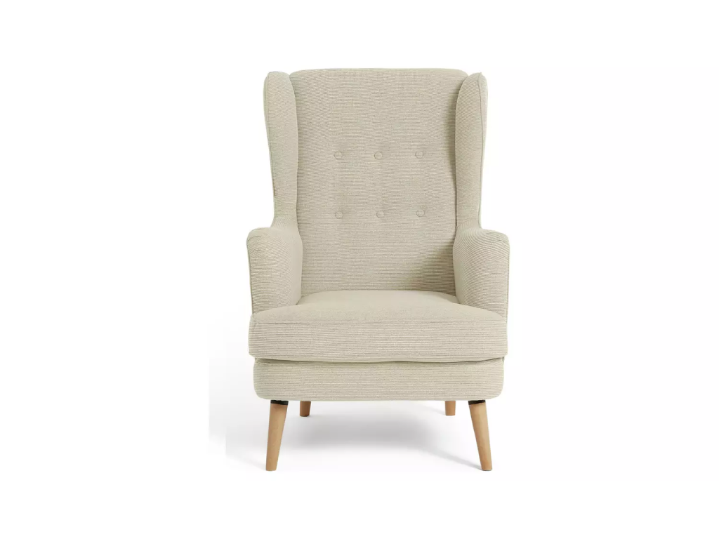 Habitat Callie Fabric Wingback Chair - Latte