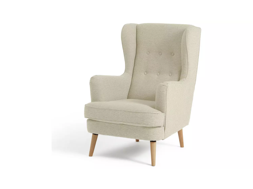 Habitat Callie Fabric Wingback Chair - Latte