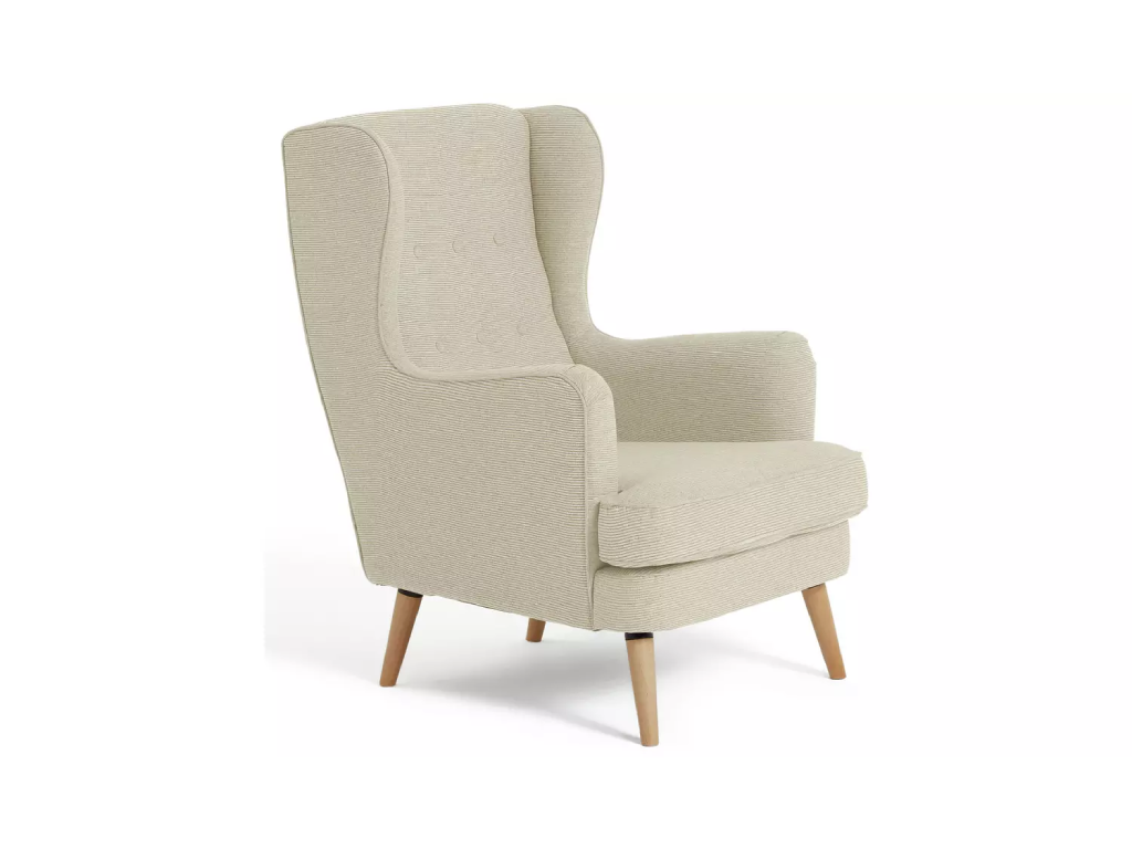 Habitat Callie Fabric Wingback Chair - Latte